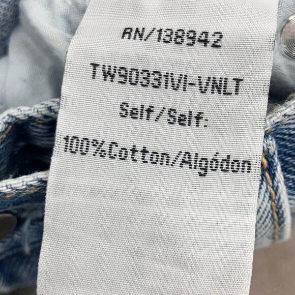 Twelve By Ontwelfth Medium Wash Blue Button Fly Distressed Boyfriend Denim Jean - Picture 4 of 7